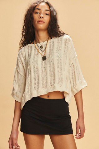My Little Micro Mini Knit Skort par free-est en Black, pour femme chez Free People