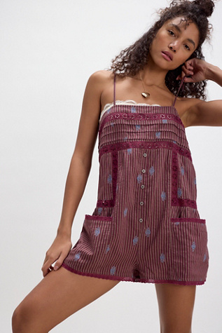Picnic In The Park Romper by Intimately at Free People in Brown, Size: XS