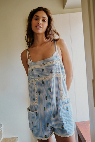 Picnic In The Park Romper by Intimately at Free People in Ivory Combo, Size: XS
