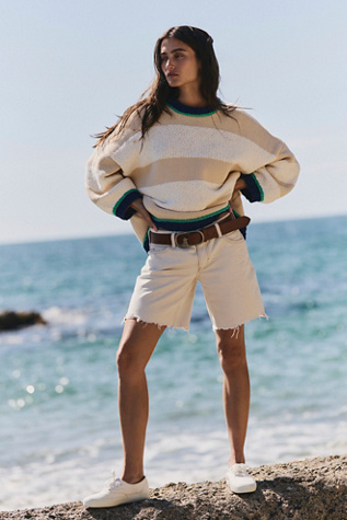 Beach Ball Chic Pullover by Free People in White, Size: XL
