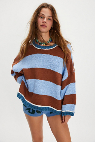 Beach Ball Chic Jumper at Free People in Periwinkle Combo, Size: Medium