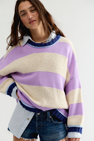 Женский свитер Free People Beach Ball Chic Pullover, цвет: Лавандовый комбинированный — фото 3