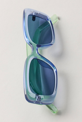 Frankie Rectangle Sunglasses at Free People in Ocean Crush & Mint