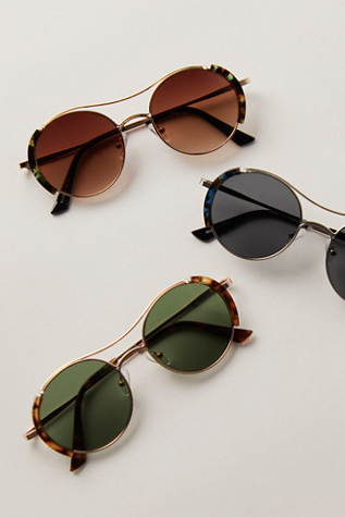 Euphoria Novelty Sunglasses At Free People In Silver/Blue Tort