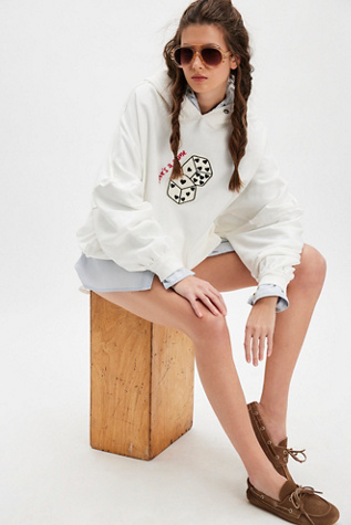 Tricia Fix Love's A Game Hoodie At Free People In Ivory, Size: Medium