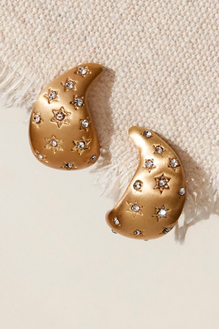 Moon Rise Earrings by Avondayle at Free People in Gold