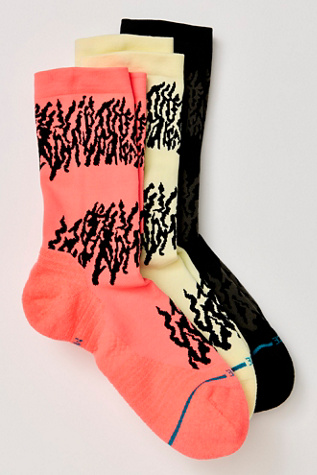 Stance Glacier Light Crew Sock 3-Pack at Free People, Neon Pink, M
