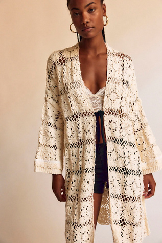 Bali June Crochet Cardi at Free People in White, Size: XS/S