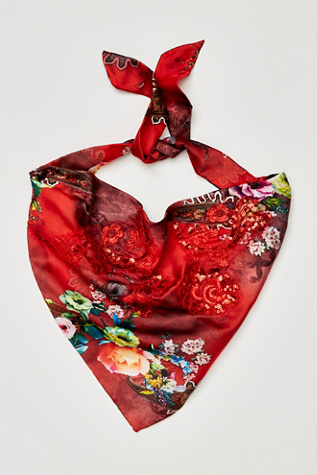 Jessamine Hair Scarf by Curried Myrrh at Free People in Red
