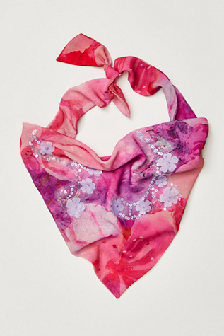 Jessamine Hair Scarf by Curried Myrrh at Free People in Fushia