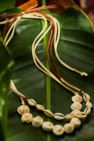 Don't Think Twice Necklace at Free People in Ivory & Sundial Shell