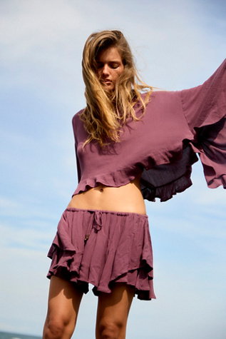 Delilah Skort Set by free-est at Free People in Brown, Size: XL