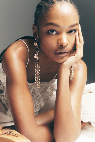 Perfect Days Dangle Earrings by Free People in Gold