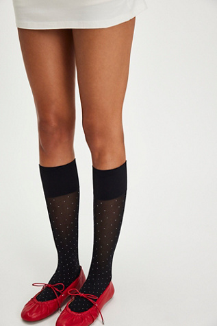 Eria Knee High Tights by Swedish Stockings at Free People in Black