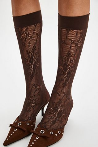 Chaussettes hautes en dentelle Rosa