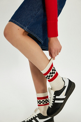 Retro Check Socks by American Trench at Free People in White