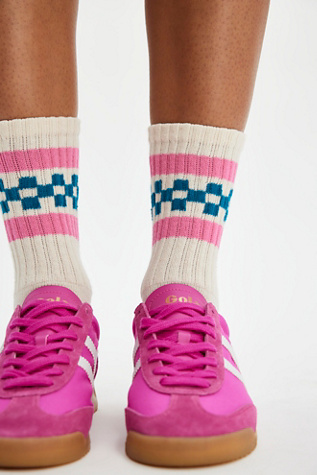 Retro Check Socks by American Trench at Free People in White