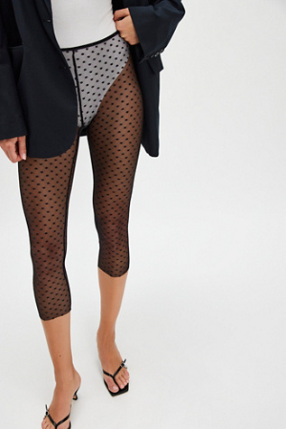 Only Hearts Cou Cou Lola Cropped Tights at Free People in Black, Size: Medium