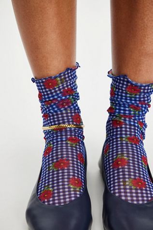 Oh Picnic Flowers Ankle Socks