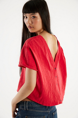 Tee-shirt Jennie We The Free en Rouge Ardent, pour femme chez Free People