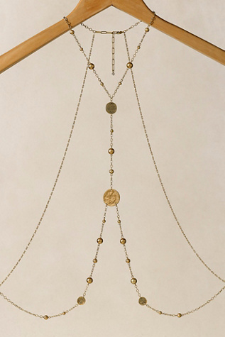 Let's Dance Body Chain at Free People in Gold Sequin