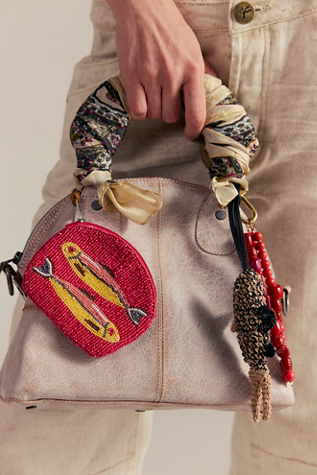 Gone Fishing Beaded Wallet at Free People in Coral