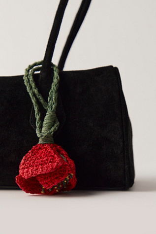 Hibiscus Flower Bag Charm by Free People in Red