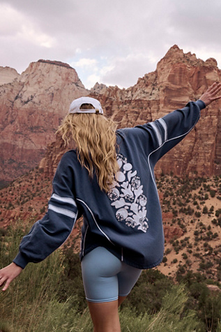 Rugby Ready Washed Logo Layer Top by FP Movement at Free People in Argyle Blue Combo, Size: Large