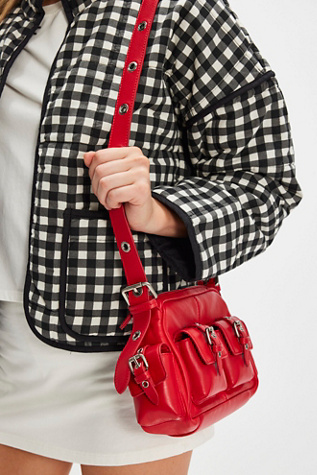 Buckle Shoulder Bag by Free People in Red