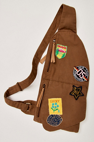 Safari Canvas Crossbody Bag by Free People in Brown