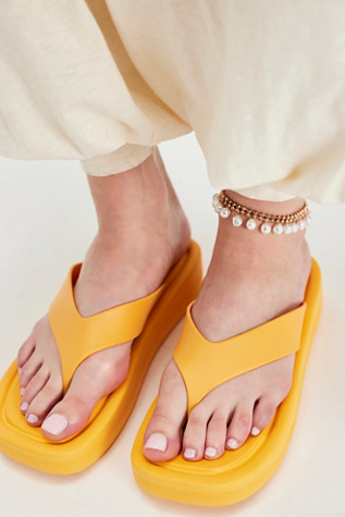 Darcie Platform Flip Flops by Jeffrey Campbell at Free People in Yellow, Size: US 9