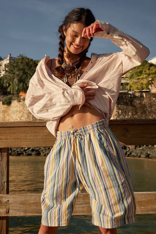 Saylor Poplin Stripe Shorts