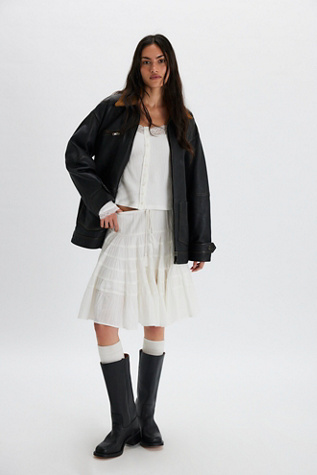 Many Layers Solid Midi Skirt by Free People in White, Size: XS