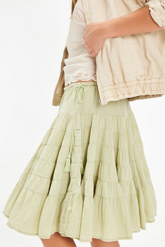Many Layers Solid Midi Skirt #1