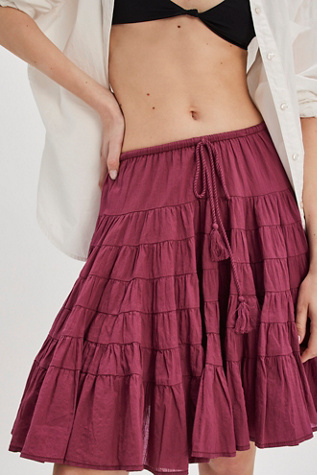 Many Layers Solid Midi Skirt at Free People in Pink, Size: XS