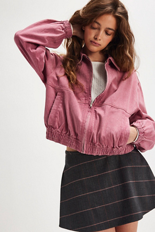 We The Free Birdie Track Jacket at Free People in Pink, Size: XS
