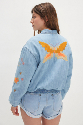 MOTHER The Put Me Coach Denim Jacket