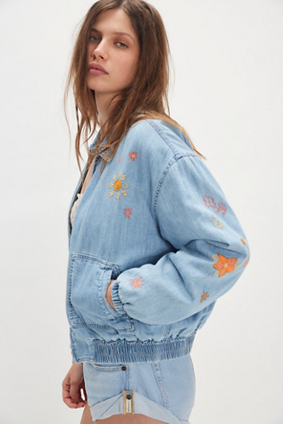 MOTHER The Put Me Coach Denim Jacket