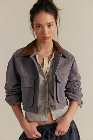 We The Free Martha Workwear Jacket at Free People in Grey, Size: M