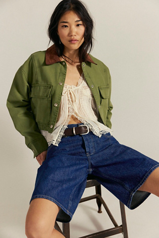 We The Free Martha Workwear Jacket at Free People in Callisto Green, Size: Large