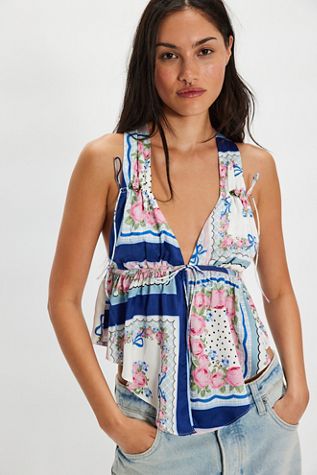 For Love & Lemons Linen Stripe Top