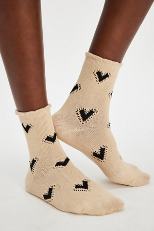 Chaussettes Cupids Bow par Free People en Combo Marron, pour femme