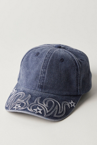 Understated Leather Reiko Washed Baseball Hat At Free People In Denim