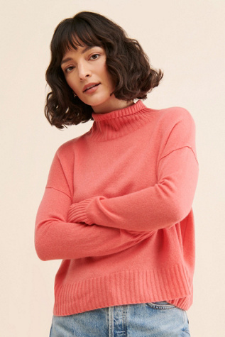 Free People Poppy Spring Moss Cashmere Turtleneck Sweater xs popular