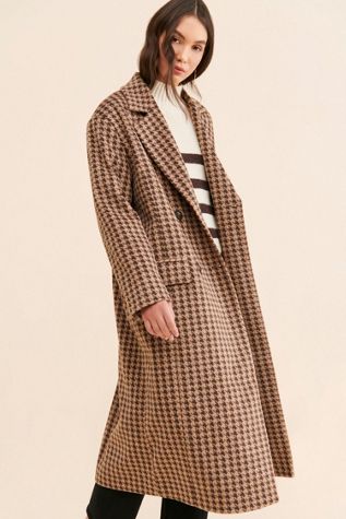 4th & Reckless Kendra Oversized Houndstooth Overcoat