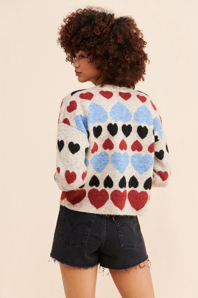 Free the Roses Heart Print Cardigan #1