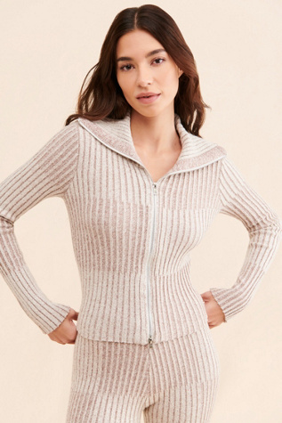 Find Me Now Sweater Check Zip Cardigan
