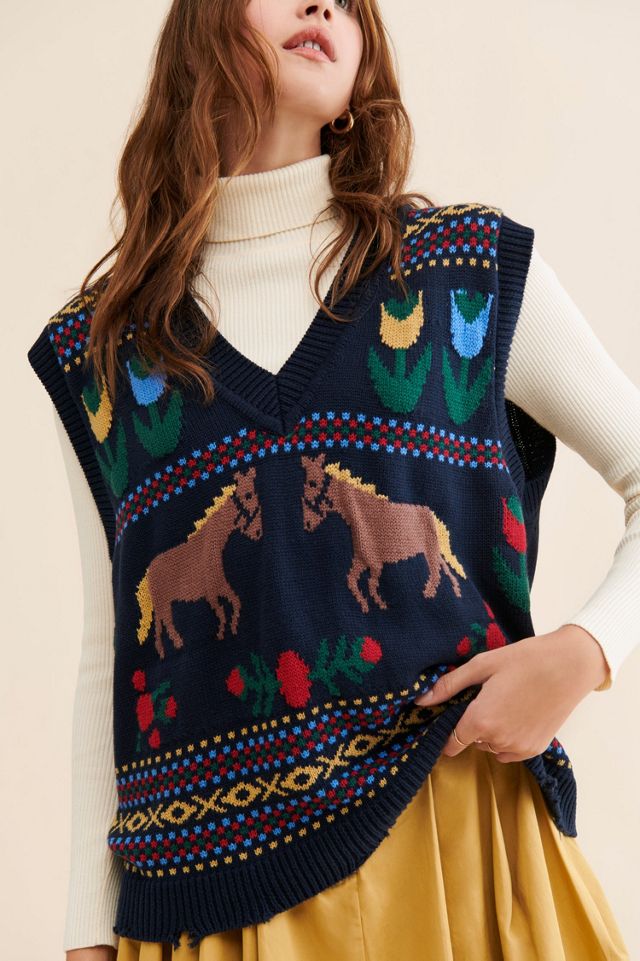 Found Horse Isles Knit Sweater Vest #3