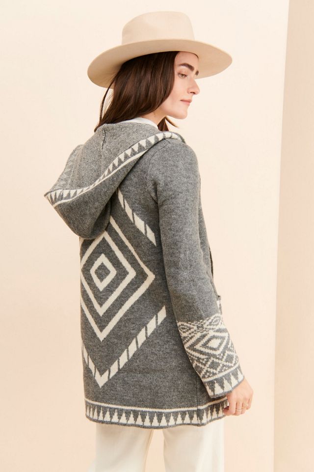 Driftwood Geometric Hooded Cardigan #1