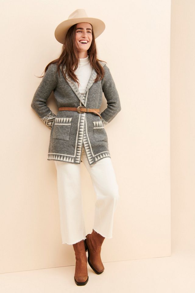 Driftwood Geometric Hooded Cardigan #3